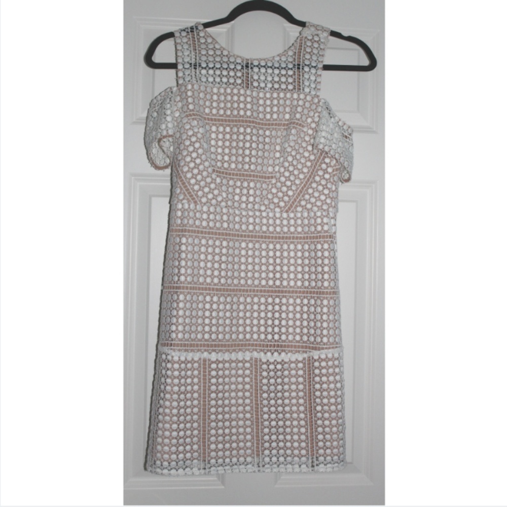 Topshop White Semi Off Shoulder Dress